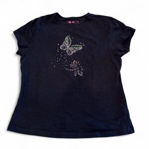 Arizona Jean Company Black T-Shirt with Butterfly Design